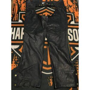 VTG Leather Chaps Large Men Waist Range 34-40,  length 32-34, Made in USA
